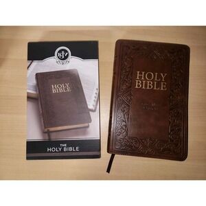 KJV Holy Bible, Standard Size Faux Leather Red Letter Edition Thumb Index & Ribb